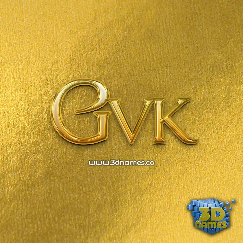 gvk in All Gold style - 3D name wallpaper