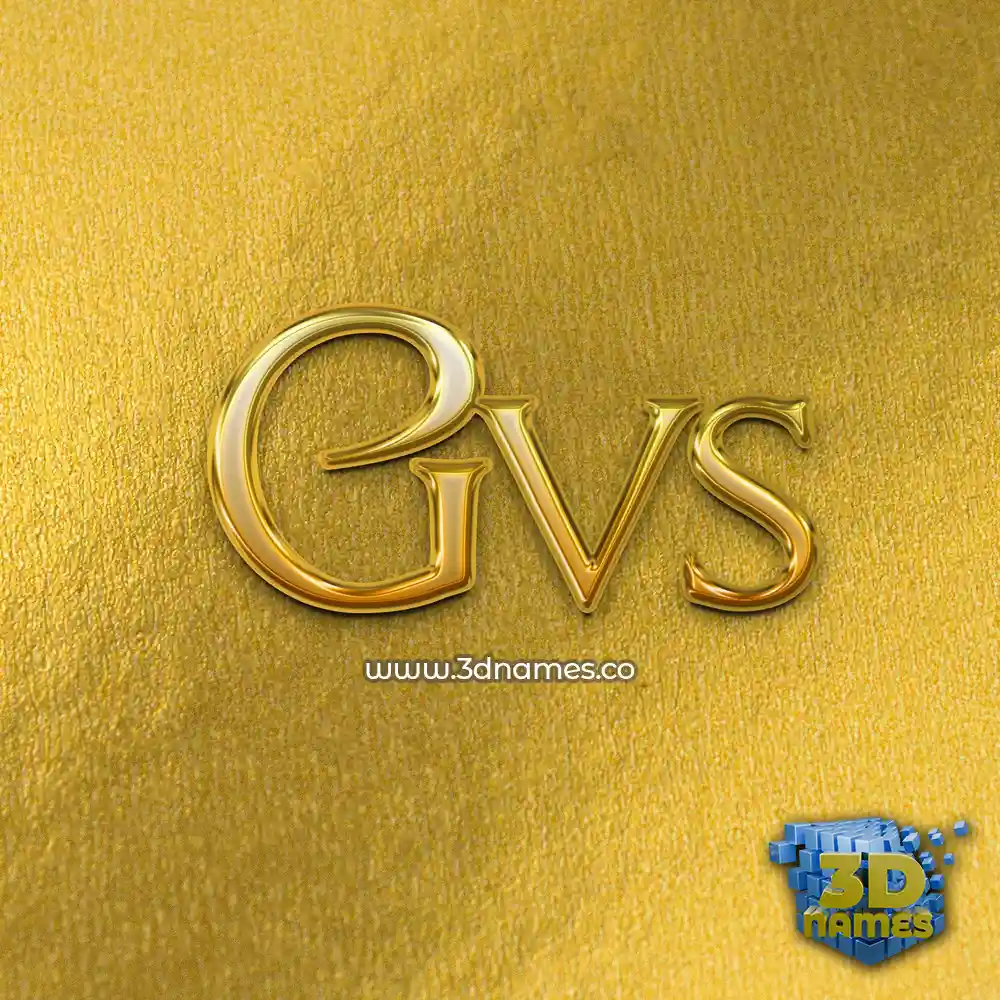 gvs in All Gold style - 3D name wallpaper