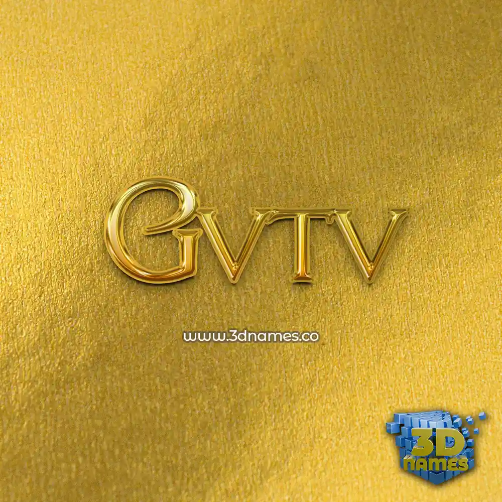 gvtv in All Gold style - 3D name wallpaper