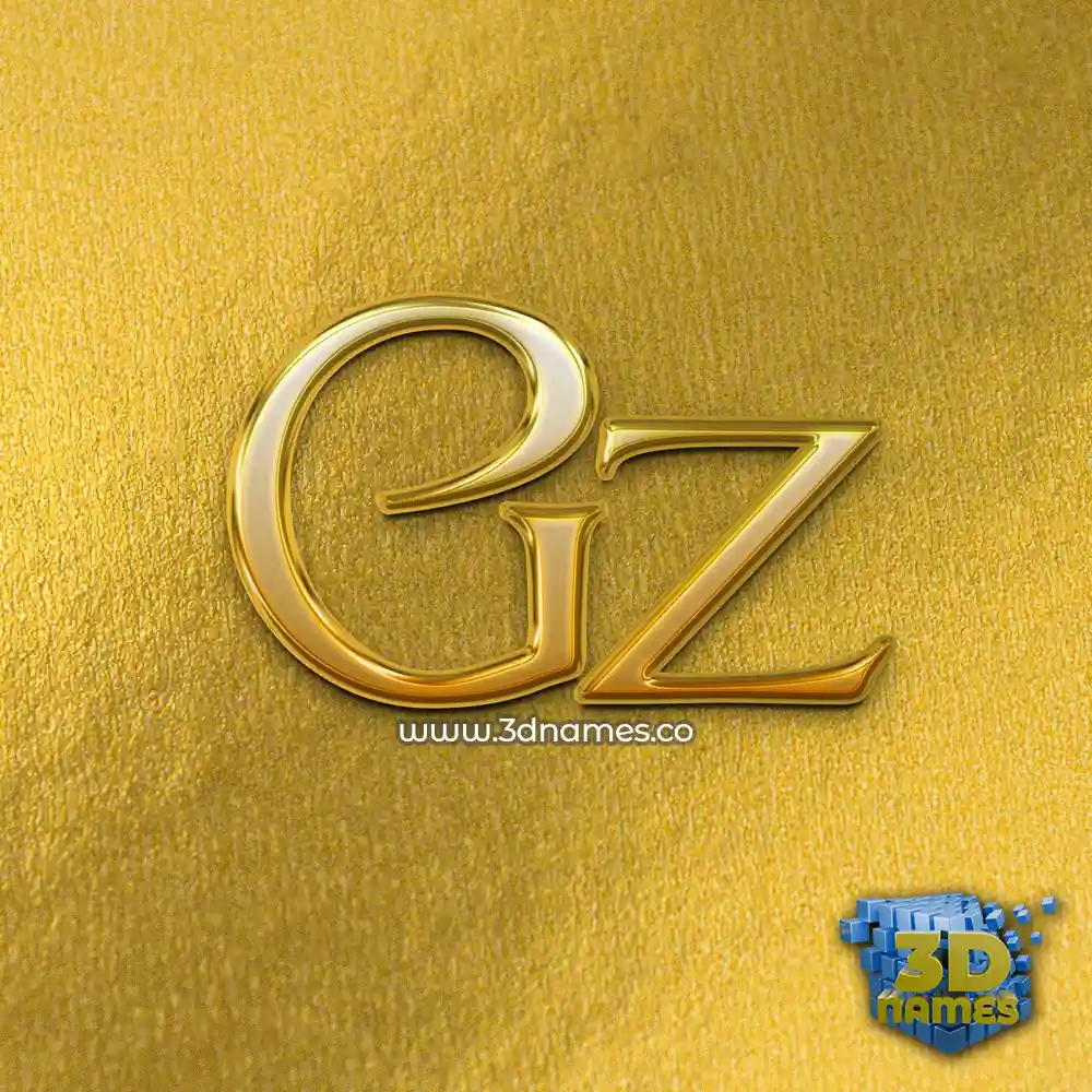 gz in All Gold style - 3D name wallpaper