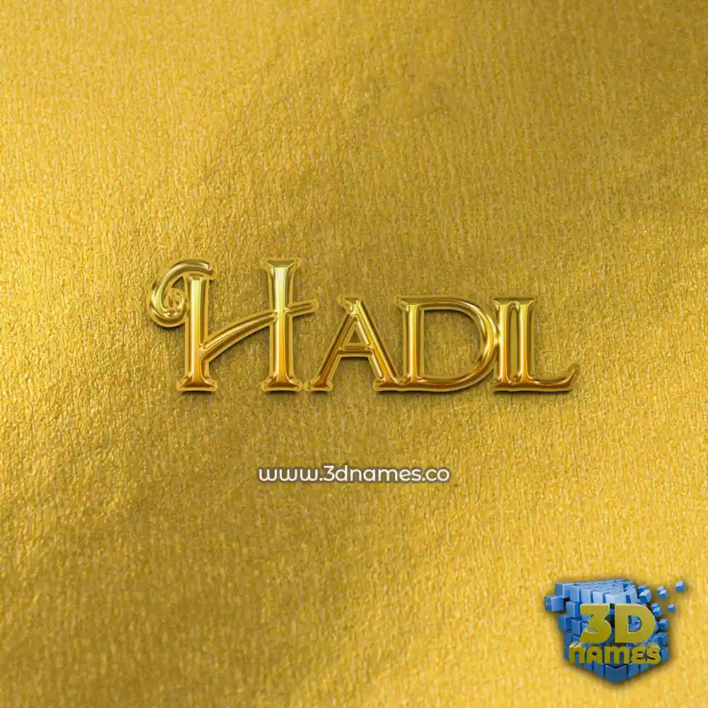 hadil in All Gold style - 3D name wallpaper