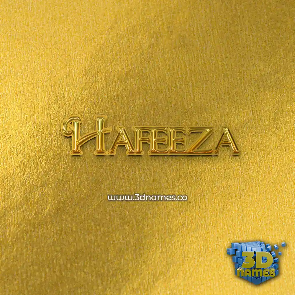 hafeeza in All Gold style - 3D name wallpaper