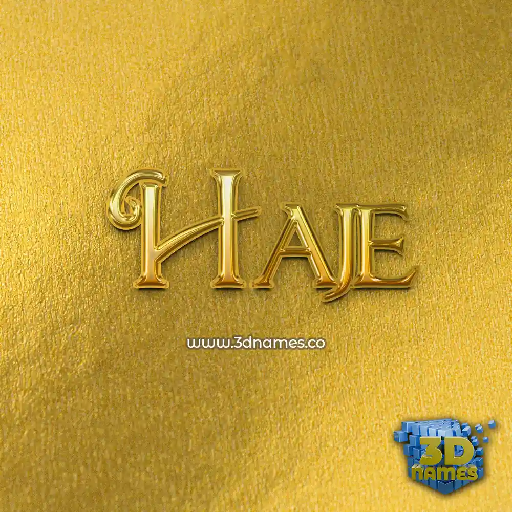 haje in All Gold style - 3D name wallpaper