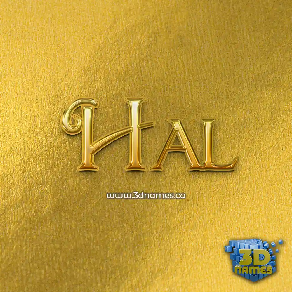 hal in All Gold style - 3D name wallpaper