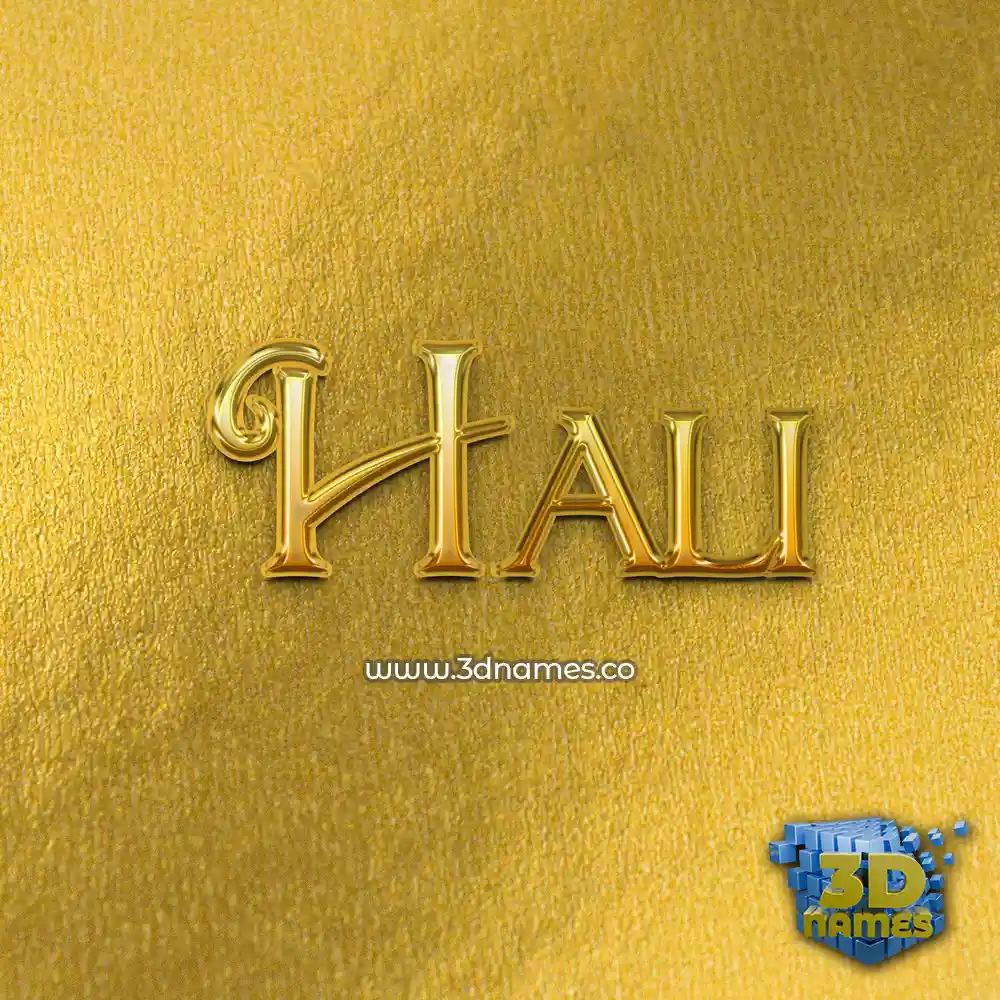 hali in All Gold style - 3D name wallpaper