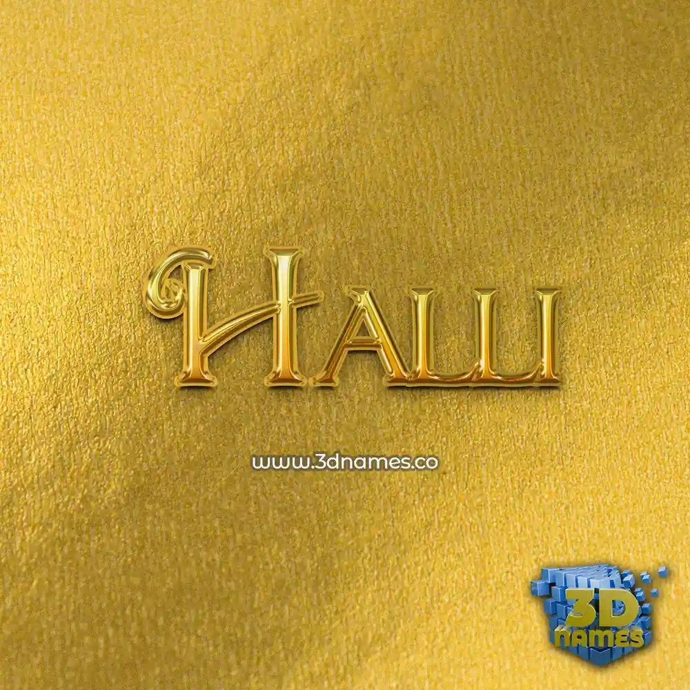 halli in All Gold style - 3D name wallpaper