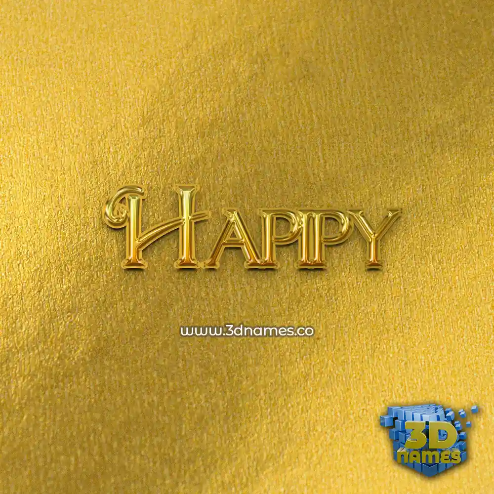 hapipy in All Gold style - 3D name wallpaper