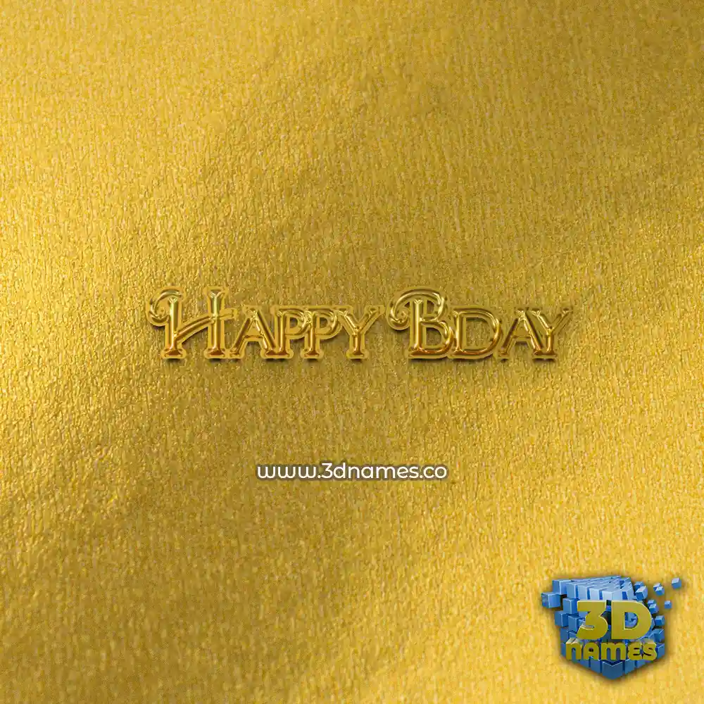 happy bday in All Gold style - 3D name wallpaper
