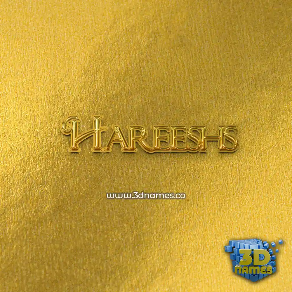 hareeshs in All Gold style - 3D name wallpaper