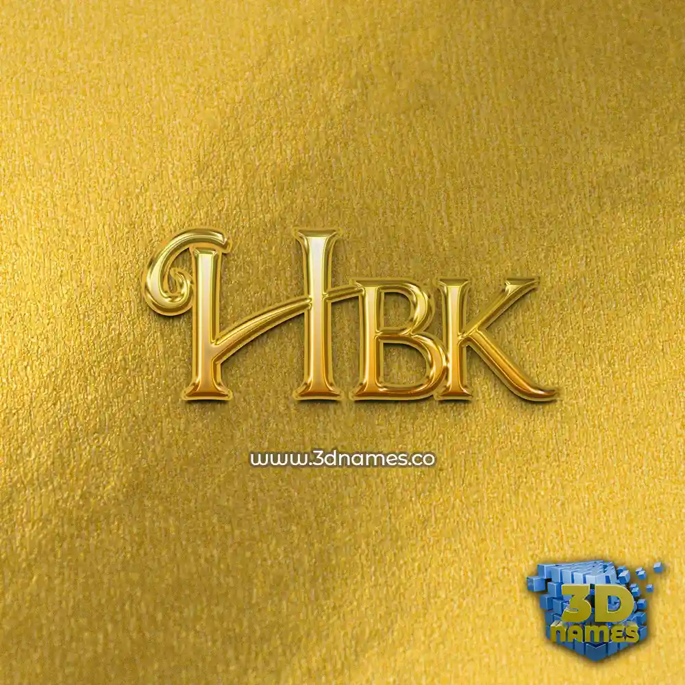 hbk in All Gold style - 3D name wallpaper