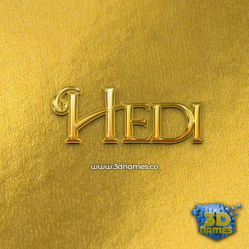 hedi in All Gold style - 3D name wallpaper