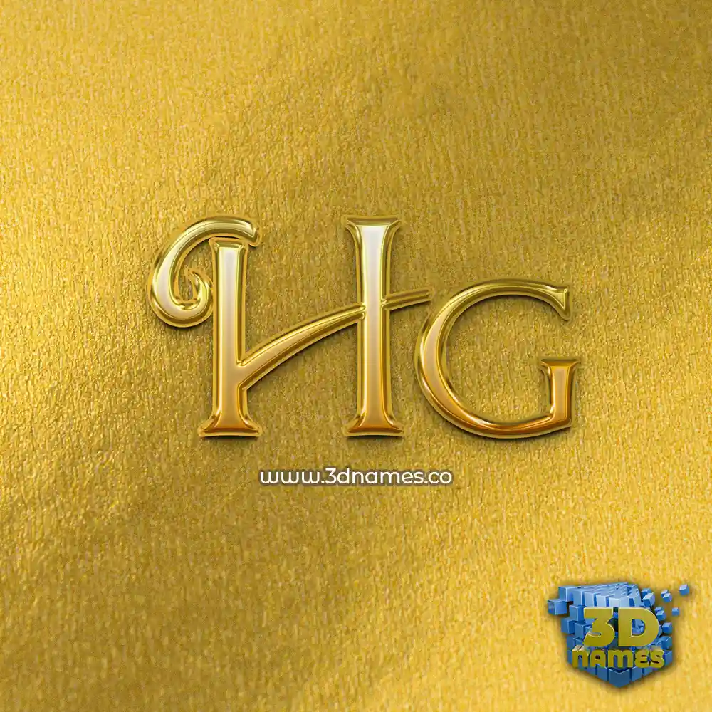 hg in All Gold style - 3D name wallpaper