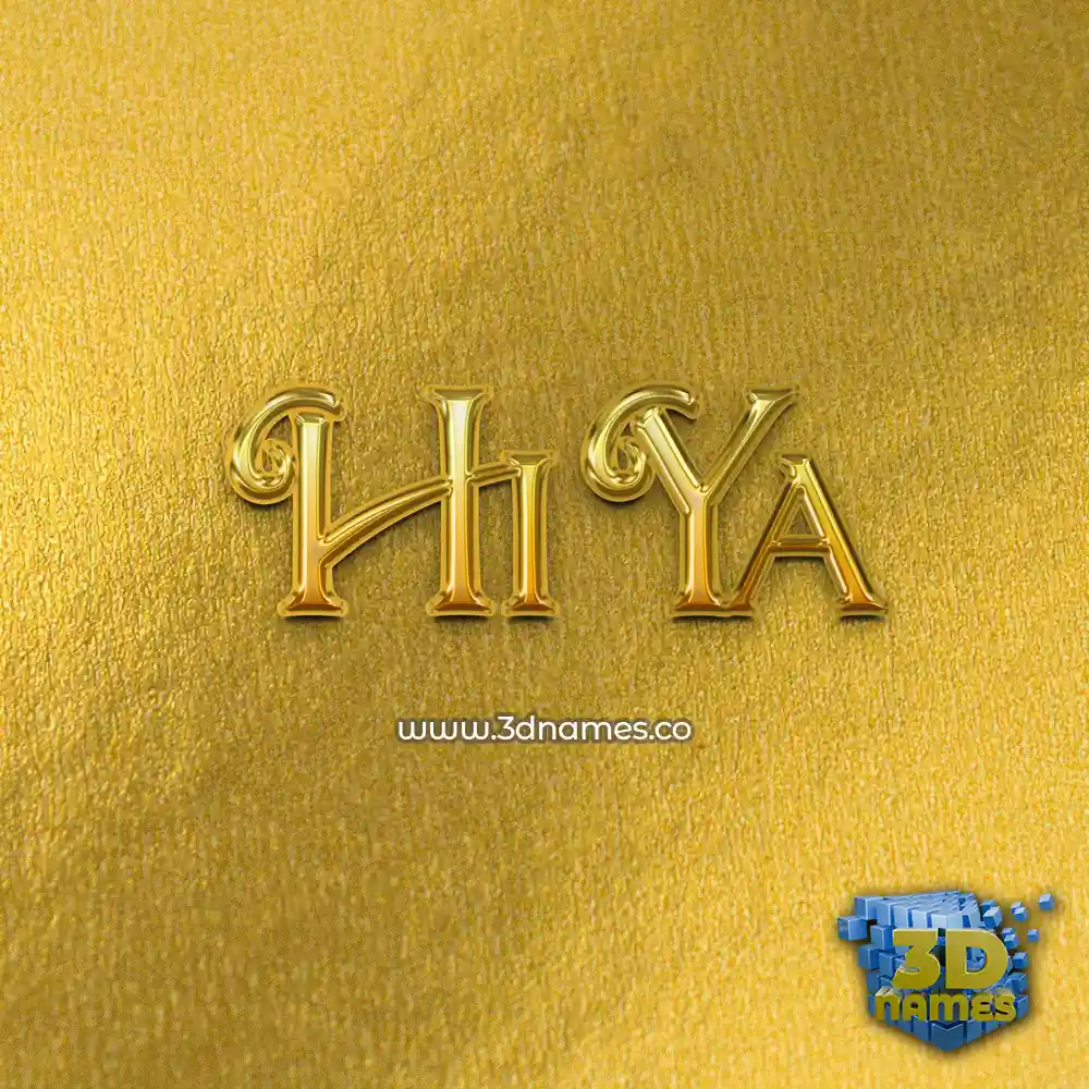 hi ya in All Gold style - 3D name wallpaper