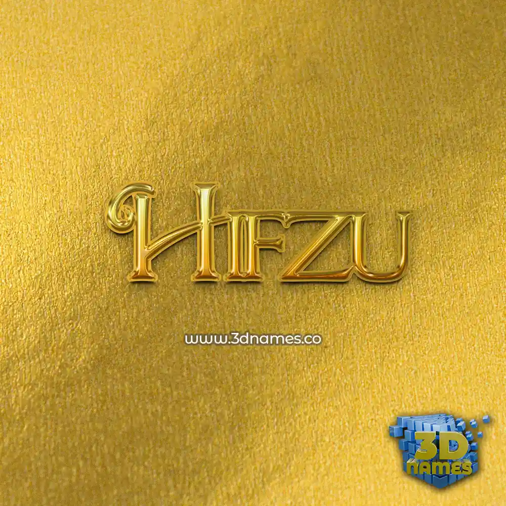 hifzu in All Gold style - 3D name wallpaper