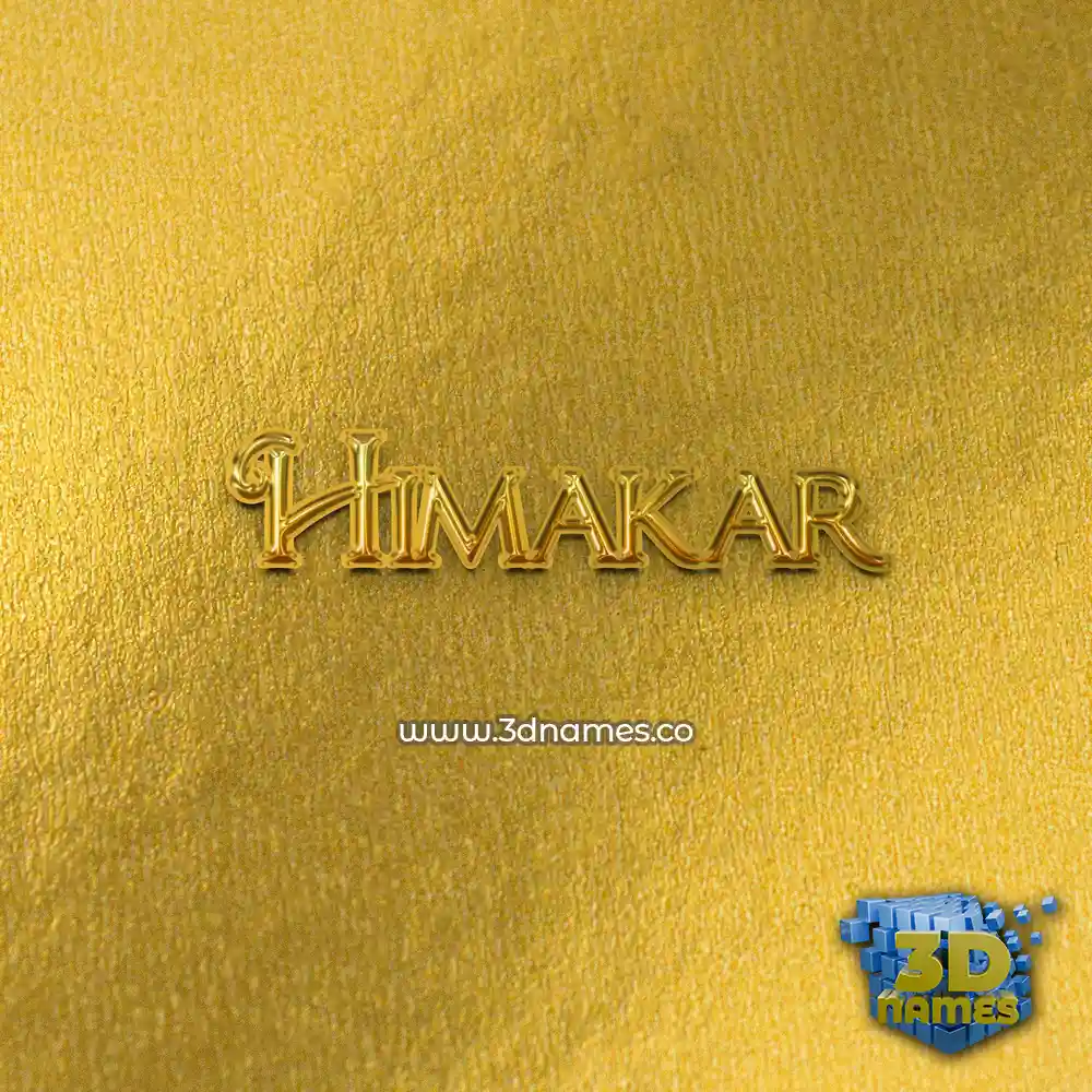 himakar in All Gold style - 3D name wallpaper