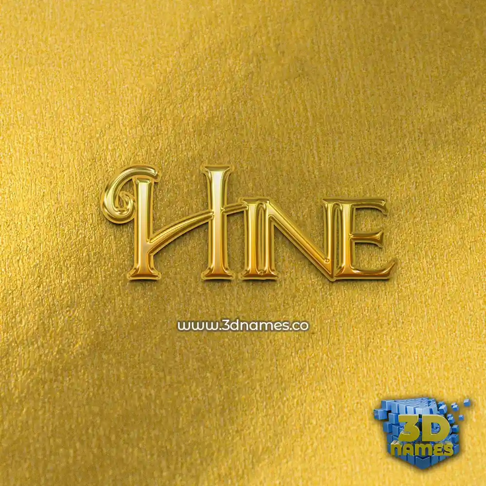 hine in All Gold style - 3D name wallpaper