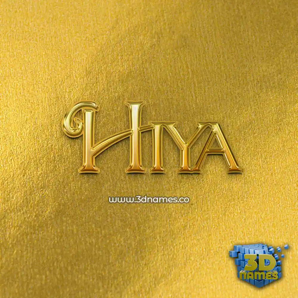 hiya in All Gold style - 3D name wallpaper
