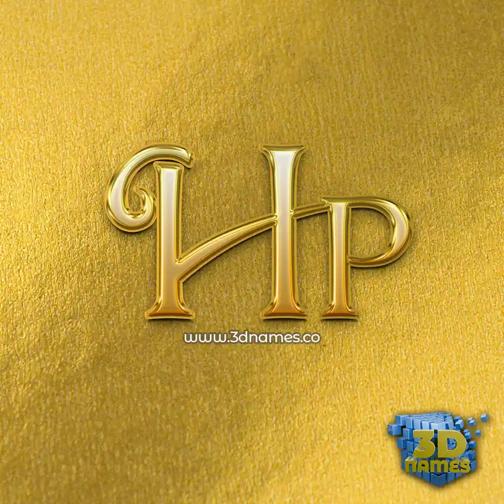 hp in All Gold style - 3D name wallpaper