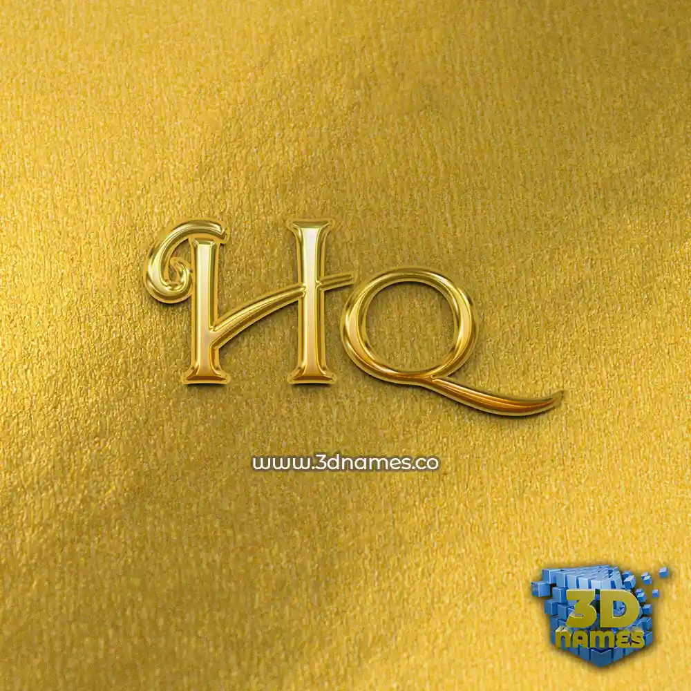 hq in All Gold style - 3D name wallpaper