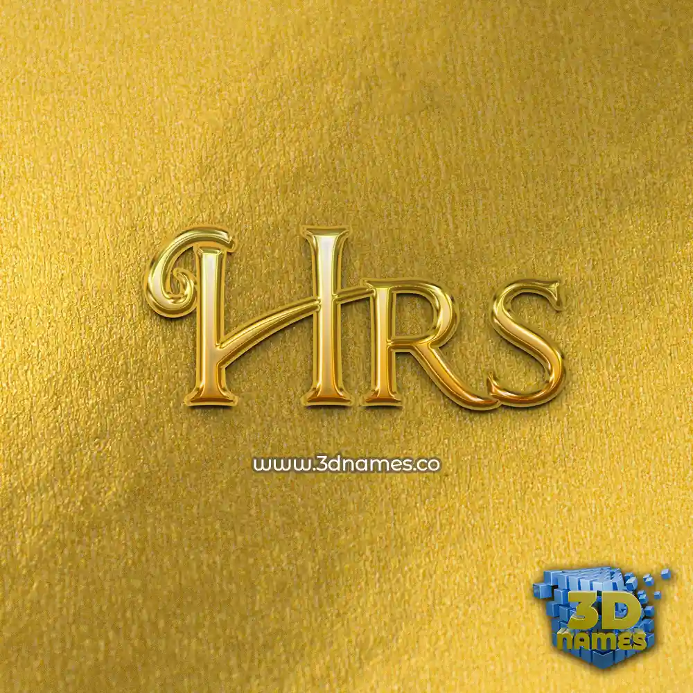hrs in All Gold style - 3D name wallpaper