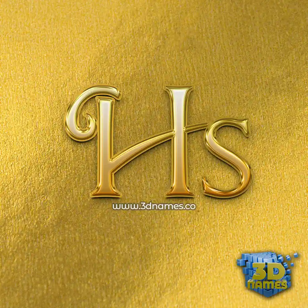hs in All Gold style - 3D name wallpaper