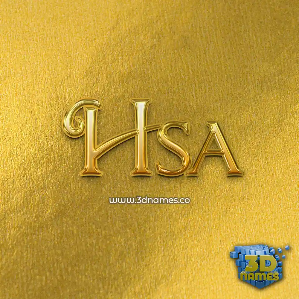 hsa in All Gold style - 3D name wallpaper