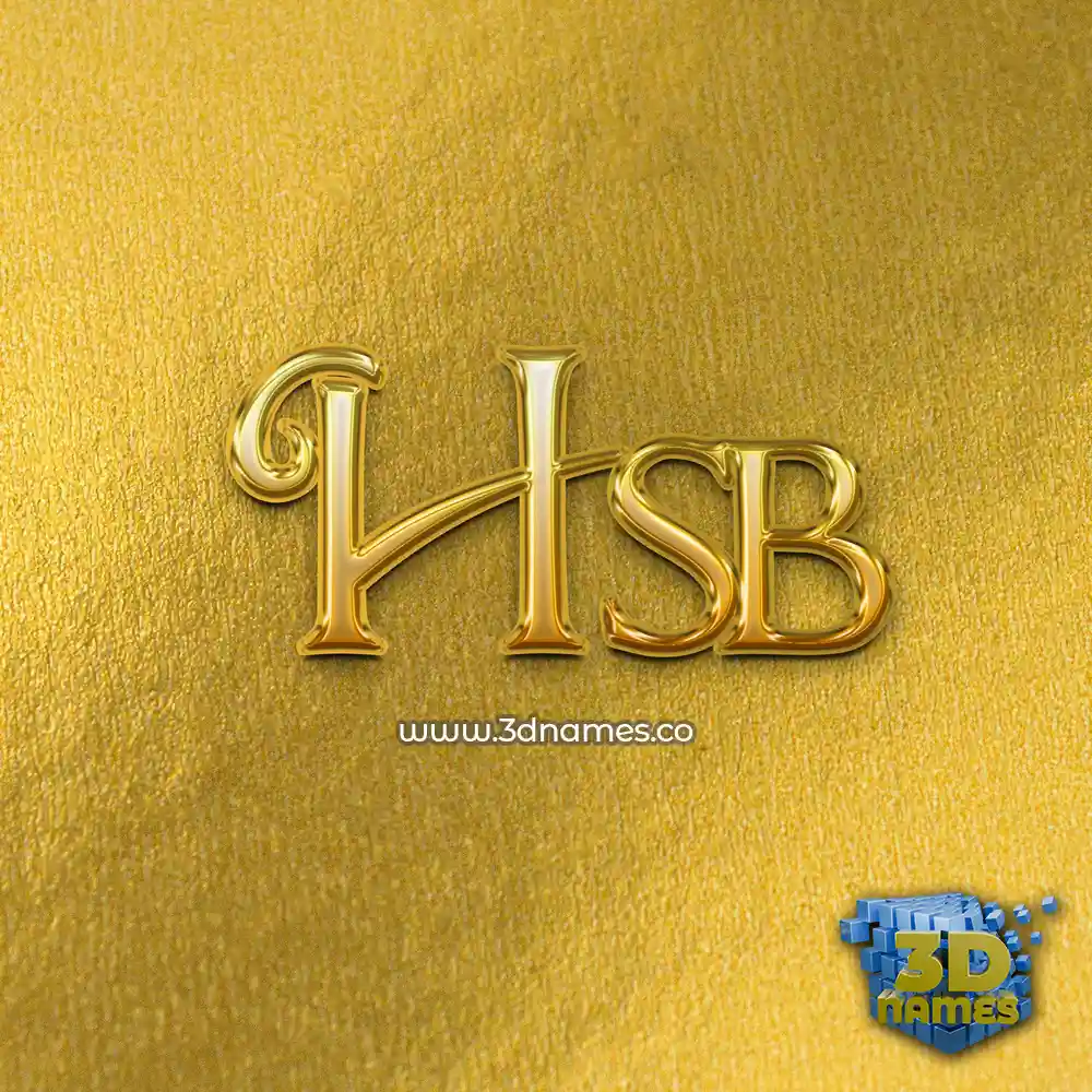 hsb in All Gold style - 3D name wallpaper