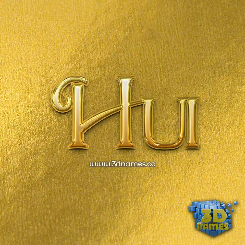 hui in All Gold style - 3D name wallpaper