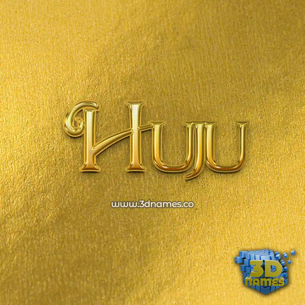 huju in All Gold style - 3D name wallpaper