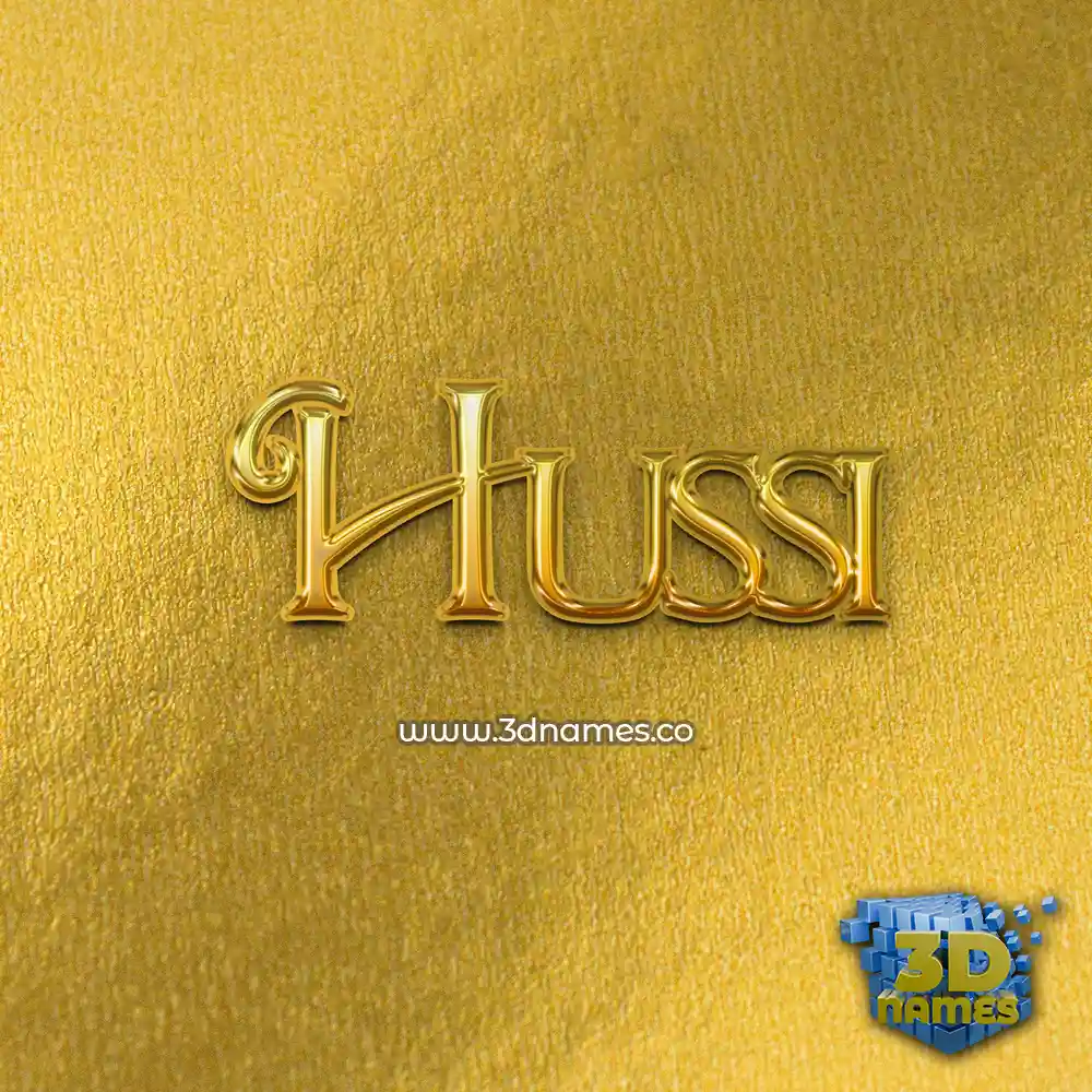 hussi in All Gold style - 3D name wallpaper