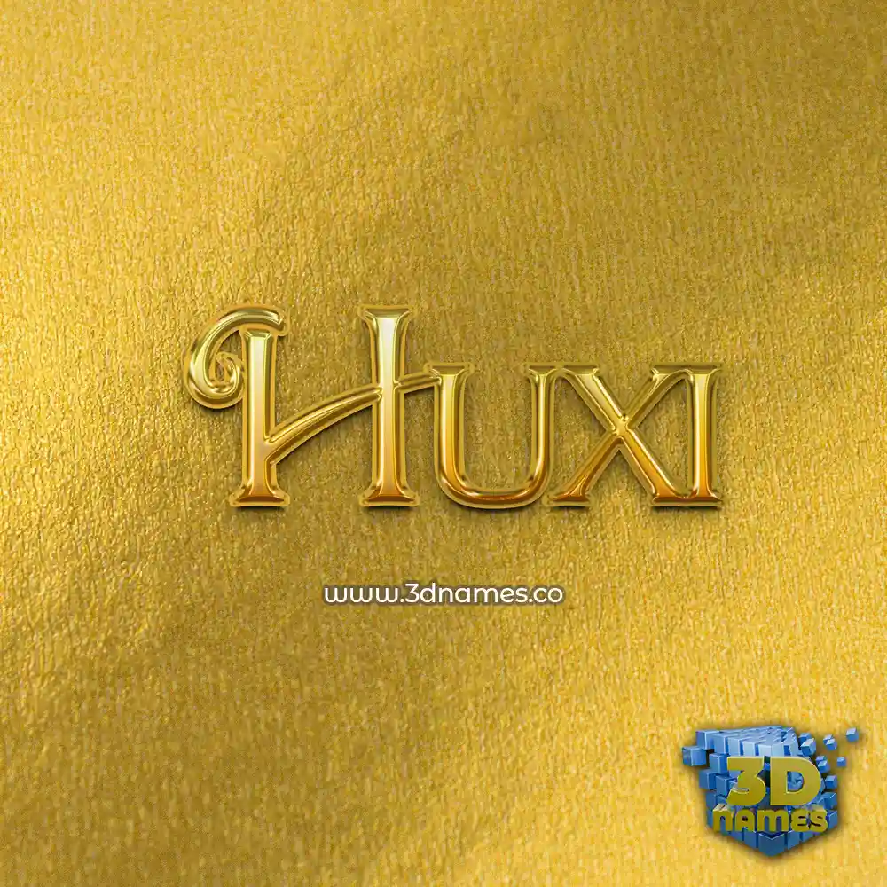 huxi in All Gold style - 3D name wallpaper