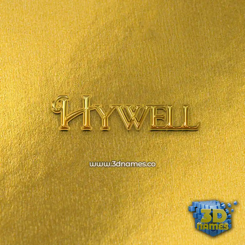 hywell in All Gold style - 3D name wallpaper