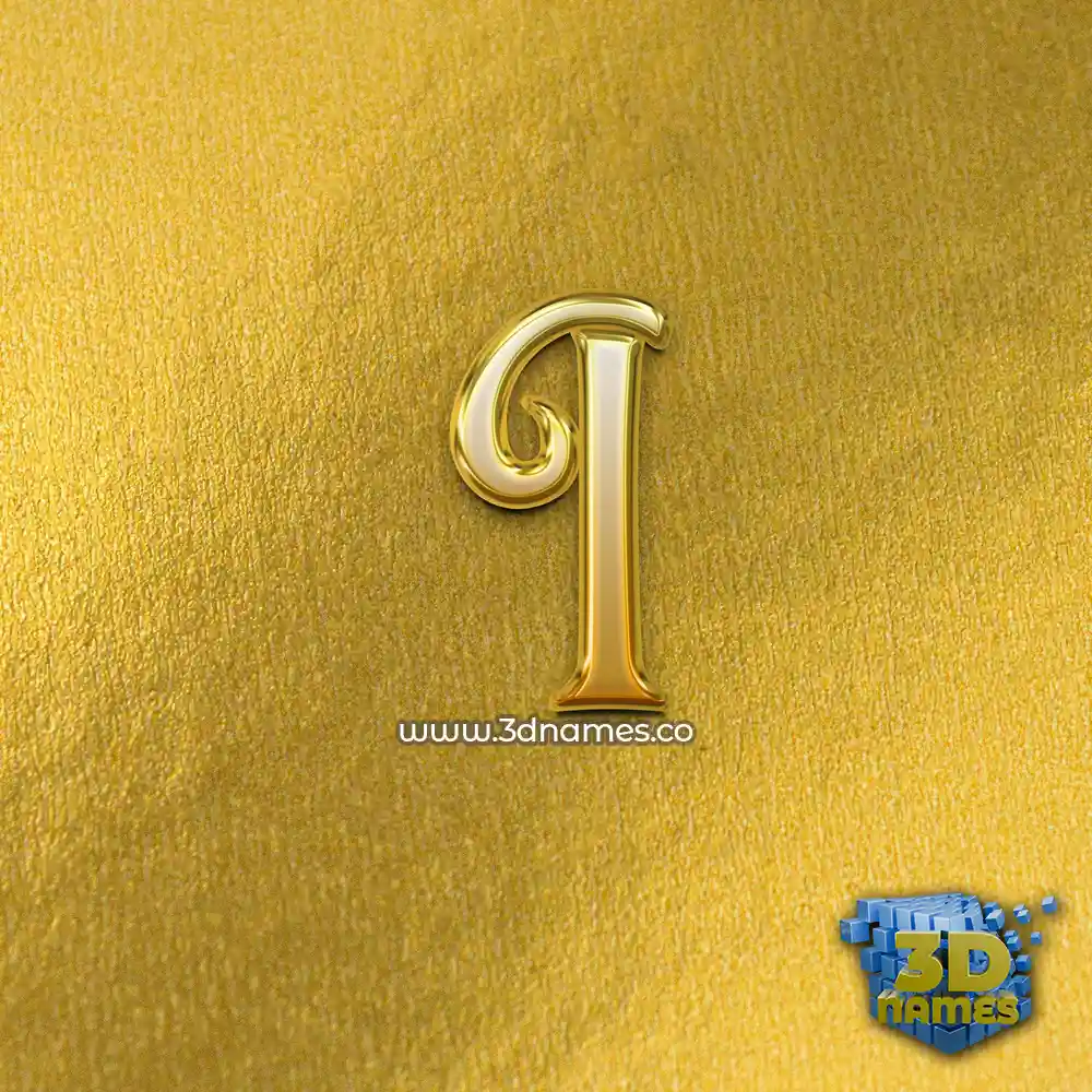 i in All Gold style - 3D name wallpaper