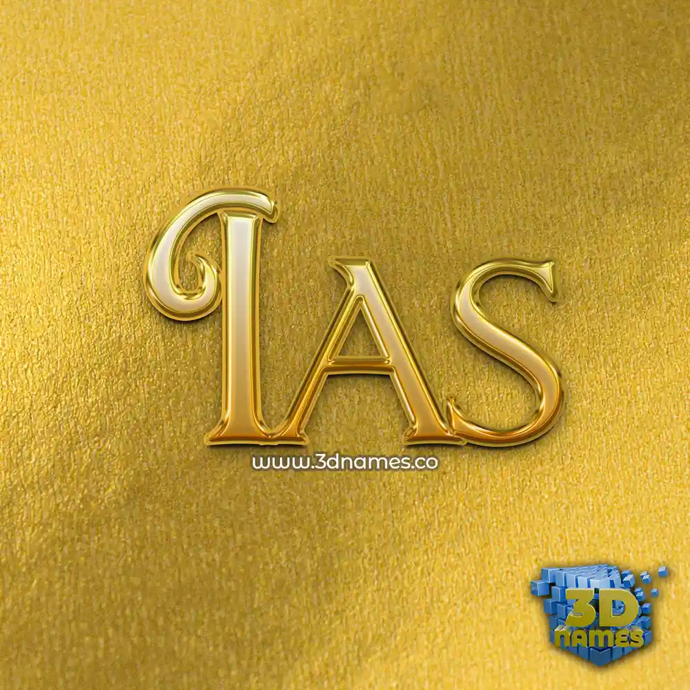 ias in All Gold style - 3D name wallpaper