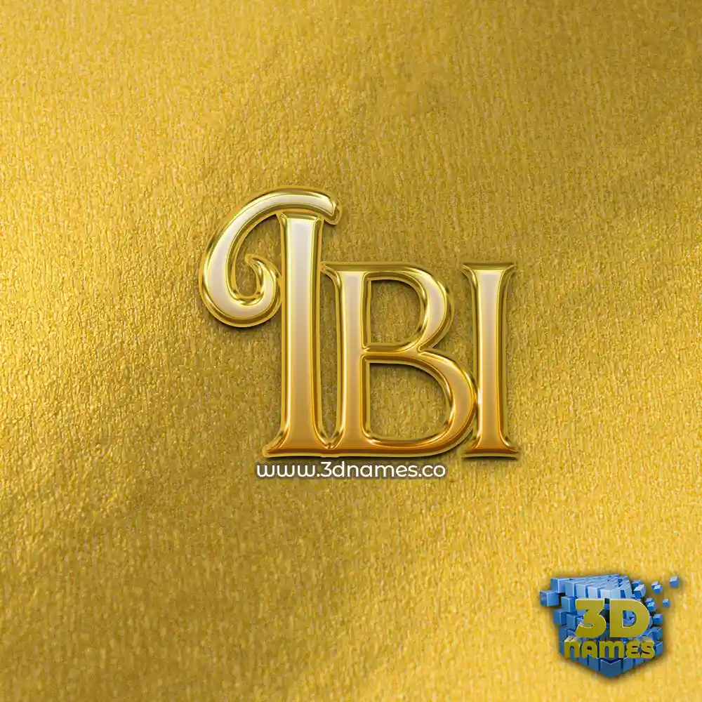 ibi in All Gold style - 3D name wallpaper