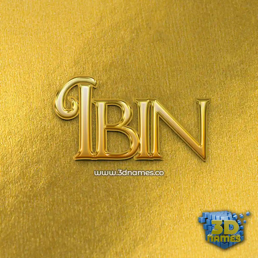 ibin in All Gold style - 3D name wallpaper