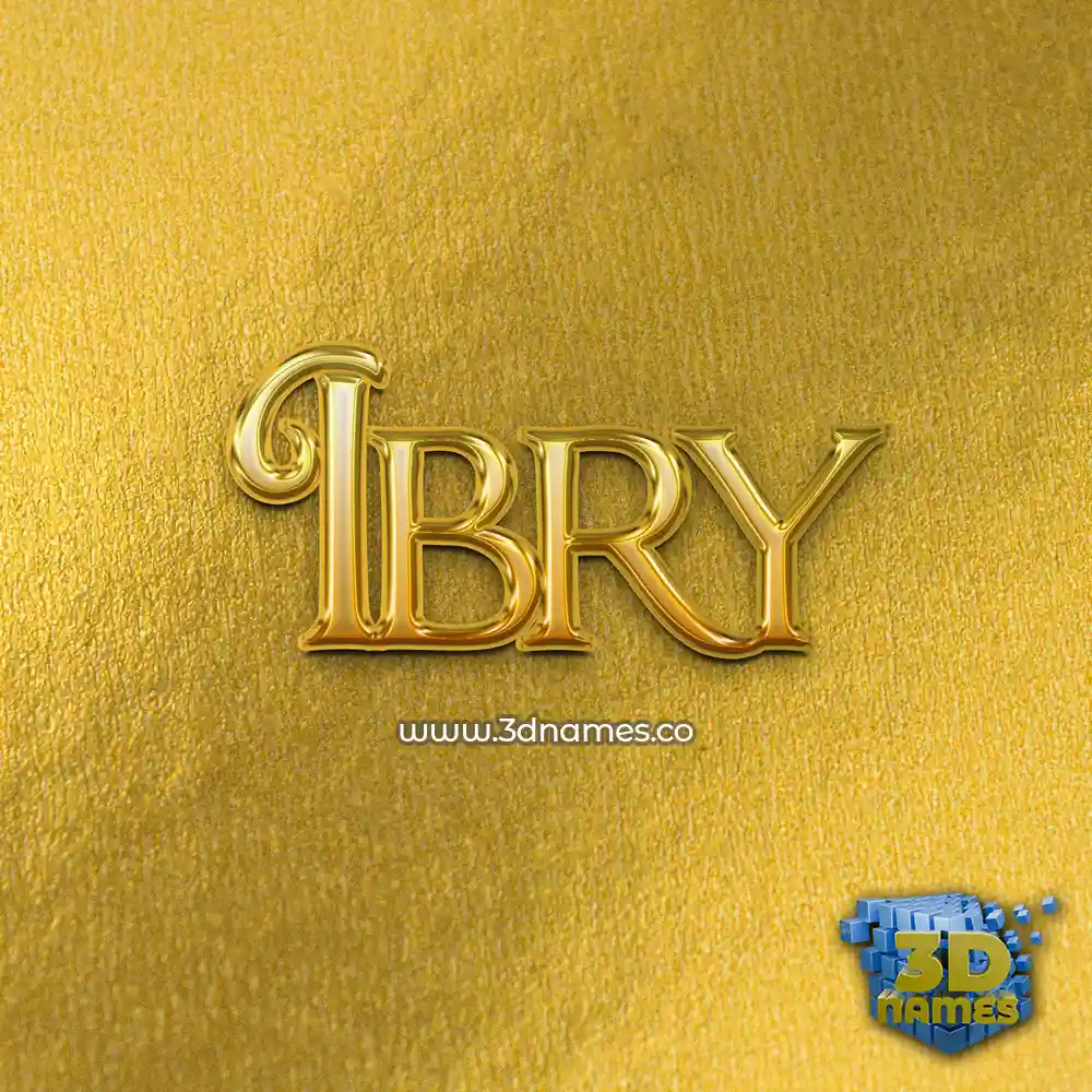 ibry in All Gold style - 3D name wallpaper