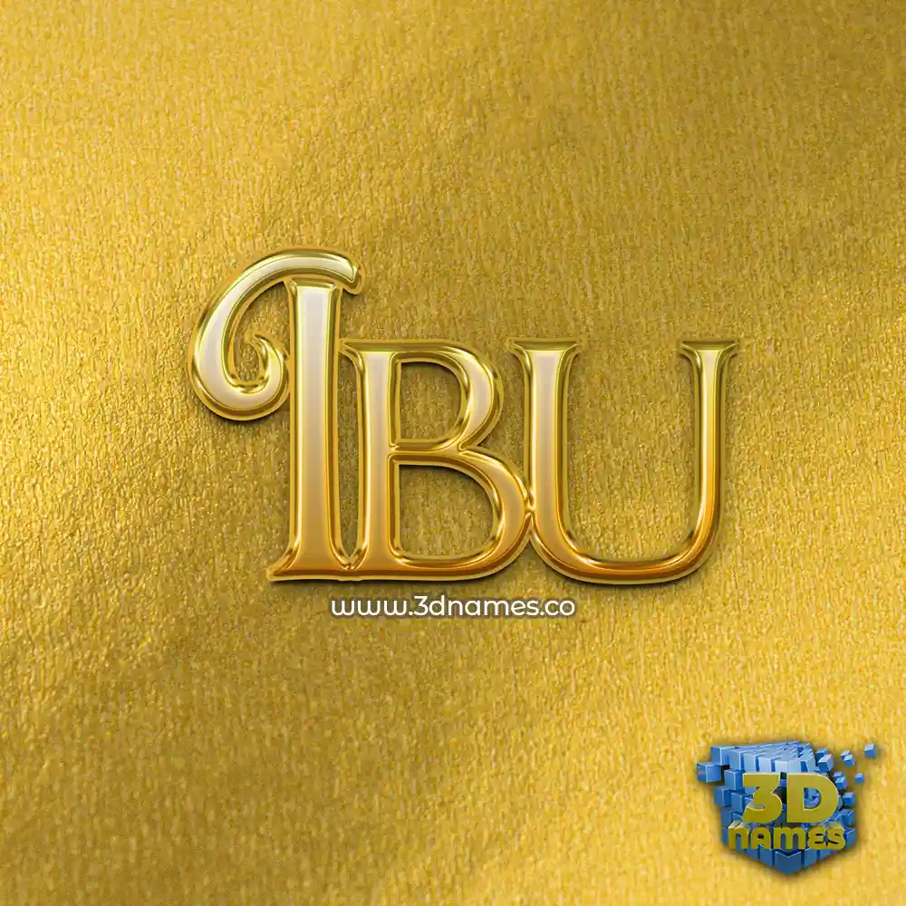 ibu in All Gold style - 3D name wallpaper