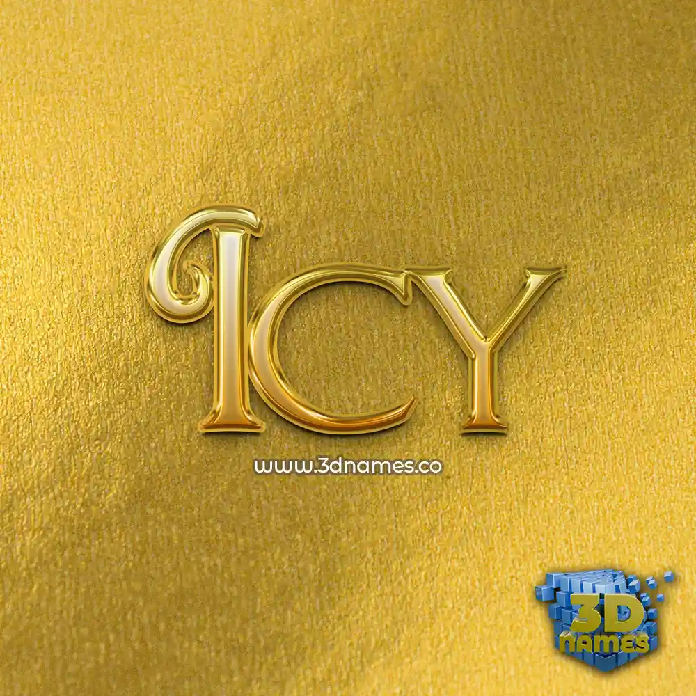 icy in All Gold style - 3D name wallpaper