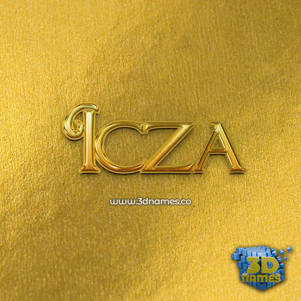 icza in All Gold style - 3D name wallpaper