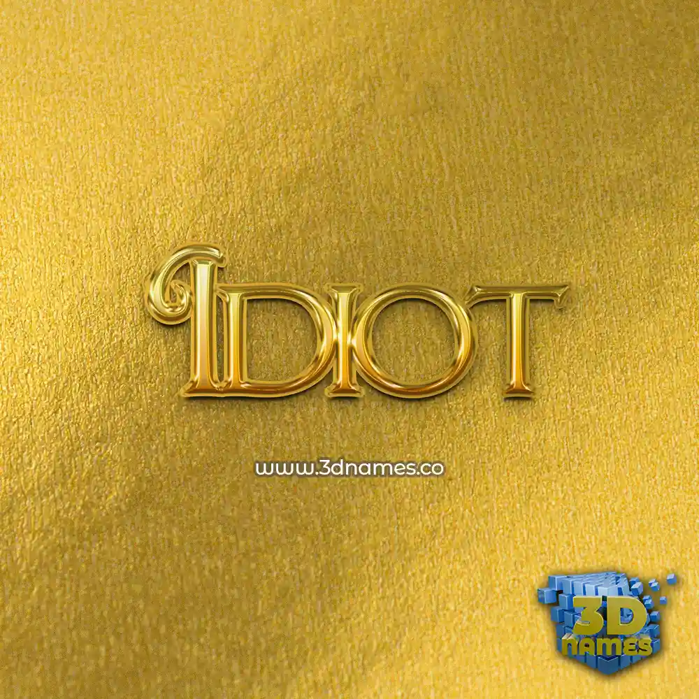 idiot in All Gold style - 3D name wallpaper