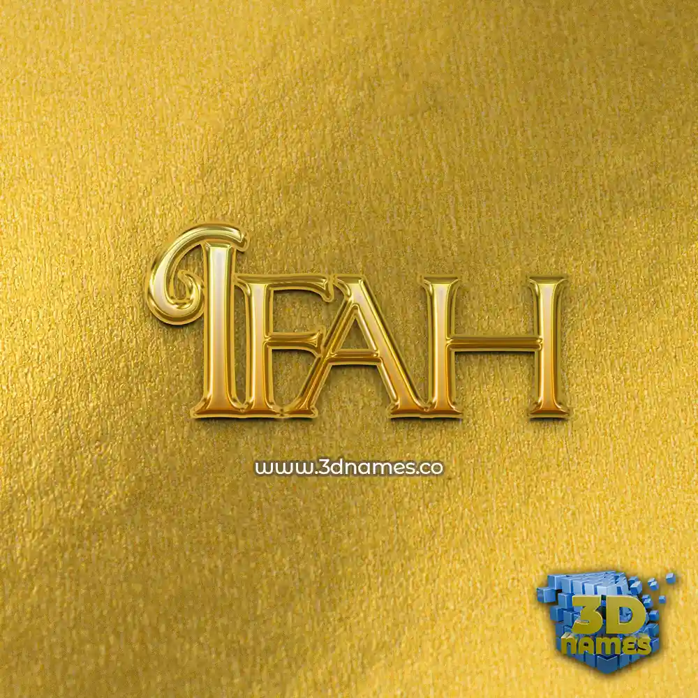 ifah in All Gold style - 3D name wallpaper