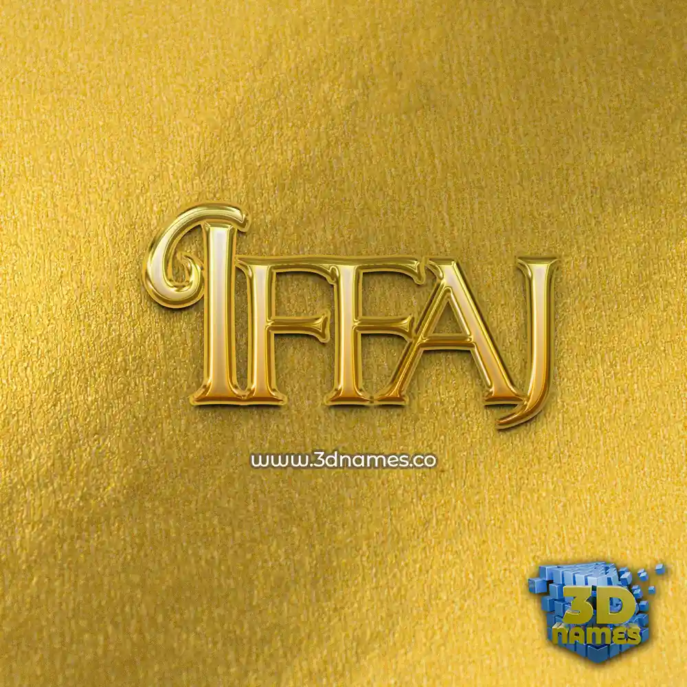 iffaj in All Gold style - 3D name wallpaper