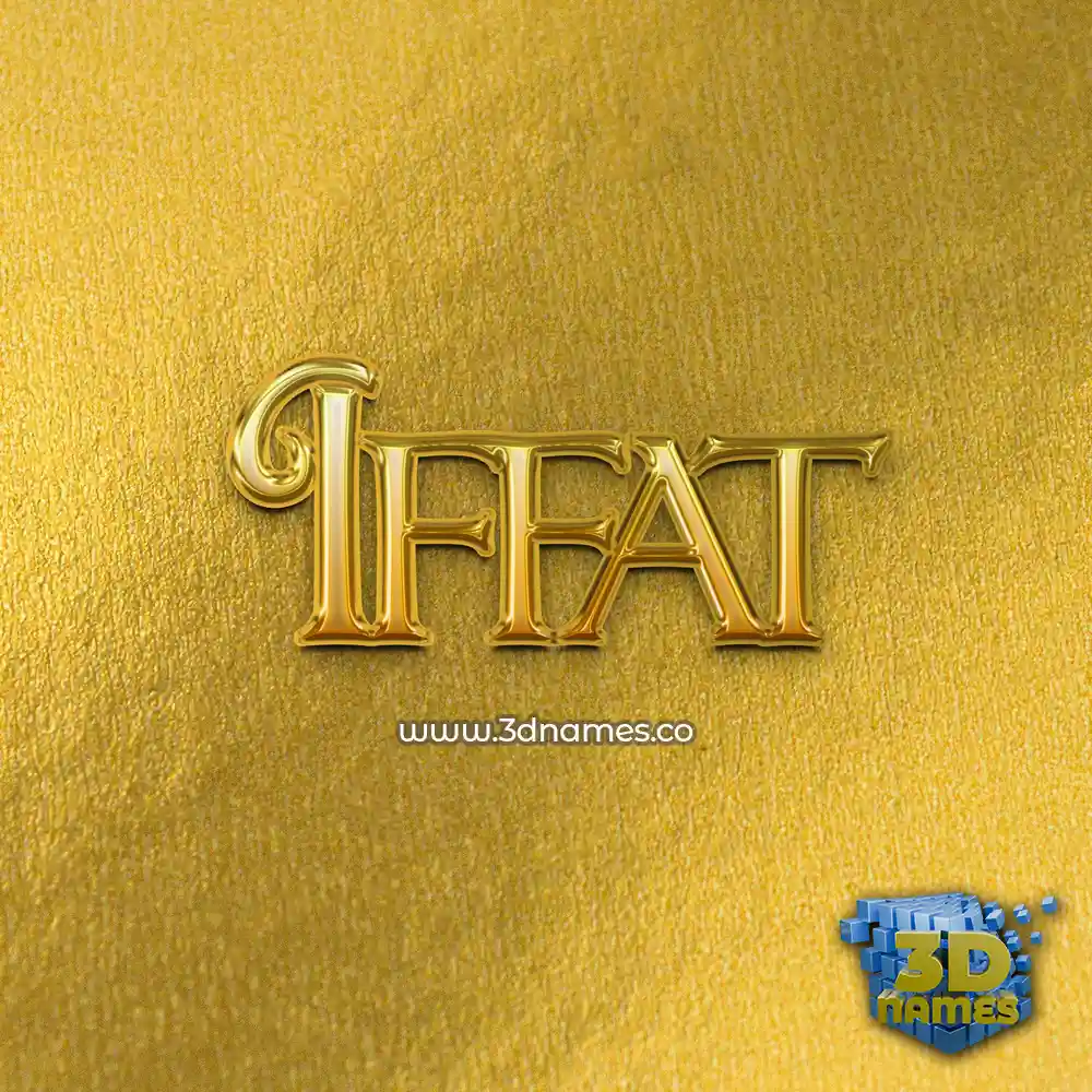 iffat in All Gold style - 3D name wallpaper