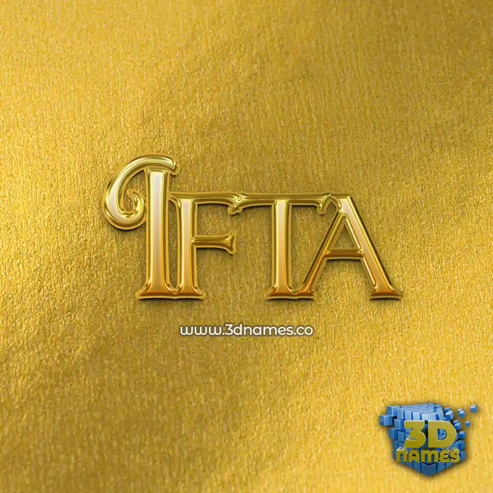 ifta in All Gold style - 3D name wallpaper