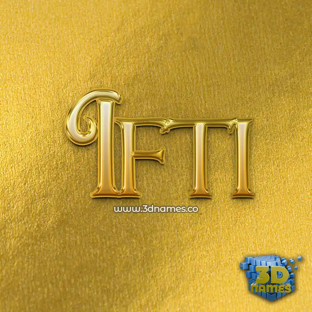 ifti in All Gold style - 3D name wallpaper