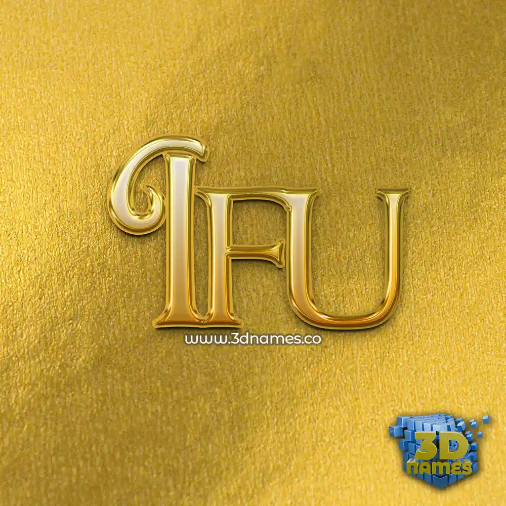 ifu in All Gold style - 3D name wallpaper