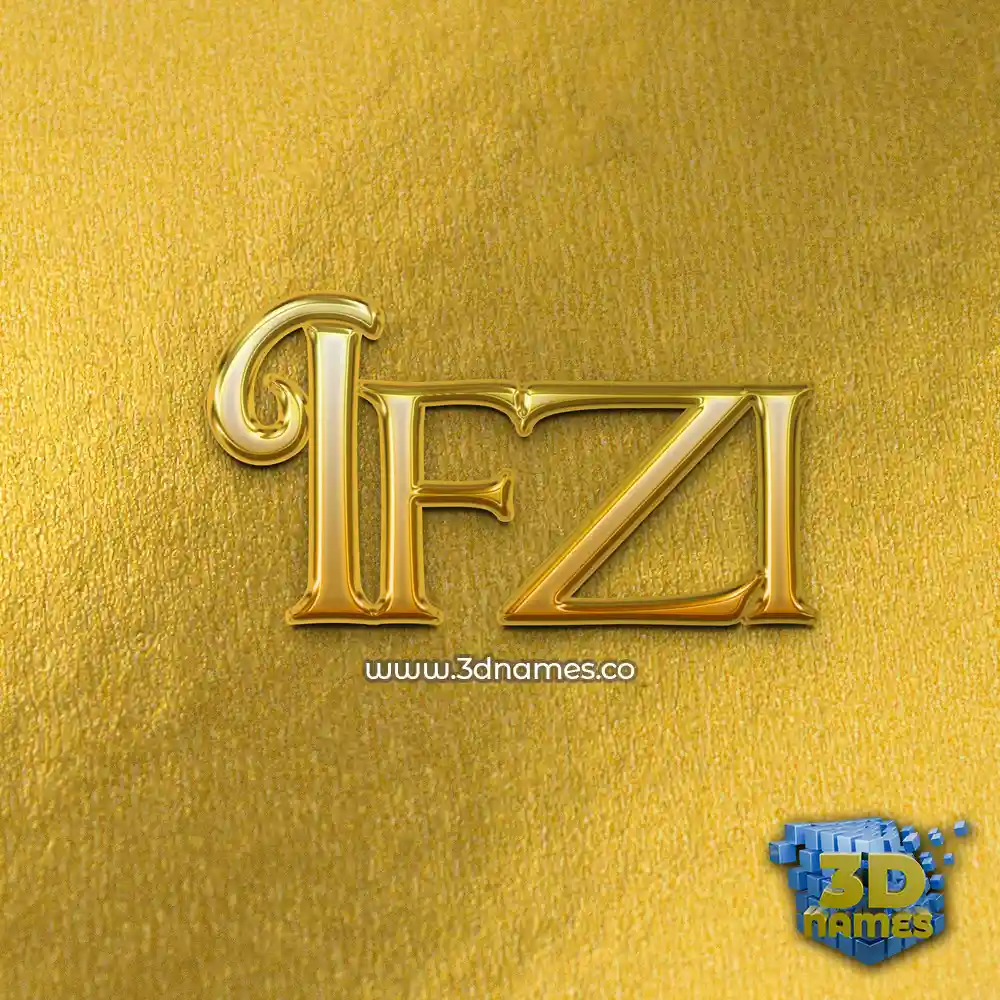 ifzi in All Gold style - 3D name wallpaper
