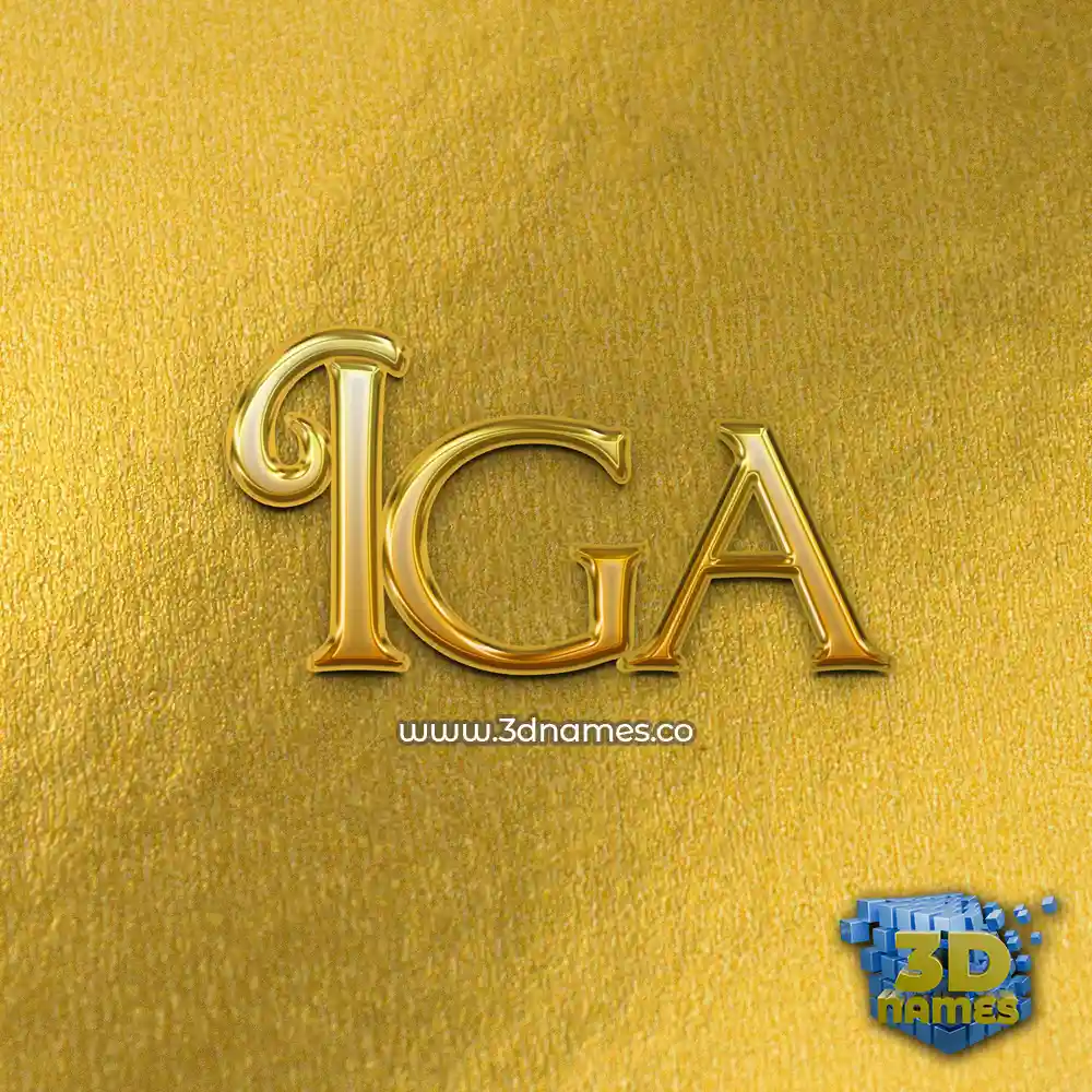 iga in All Gold style - 3D name wallpaper
