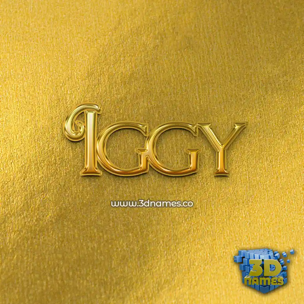 iggy in All Gold style - 3D name wallpaper